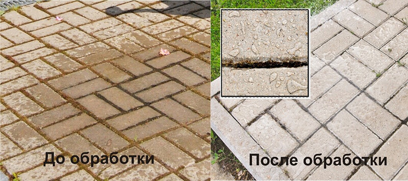 Изображение плитки до и после обработки