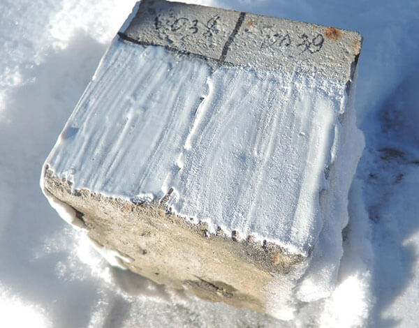 Рисунок внешнего вида пленки после отверждения в уличных условиях в феврале в городе Рошаль